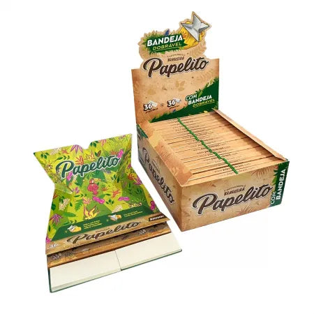 Seda Papelito Brown King Size Com Piteira e Bandeja (Display c/ 20 livretos)