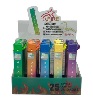 Isqueiro Fire Fruits S07F-A (Display c/ 25un)
