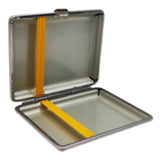 Cigarreira em Metal e Couro Preto p/ 16 Cigarros