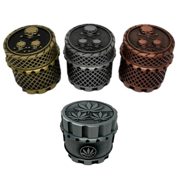 Dichavador Metal 4 partes Caveira/Erva TX0027 - TX0028