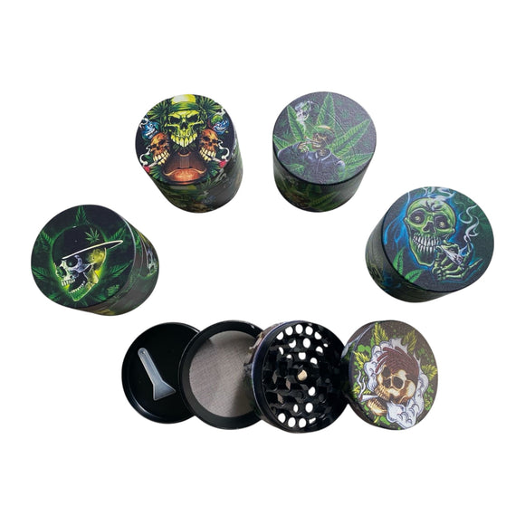 Dichavador Metal 4 partes Caveira Erva TX0011