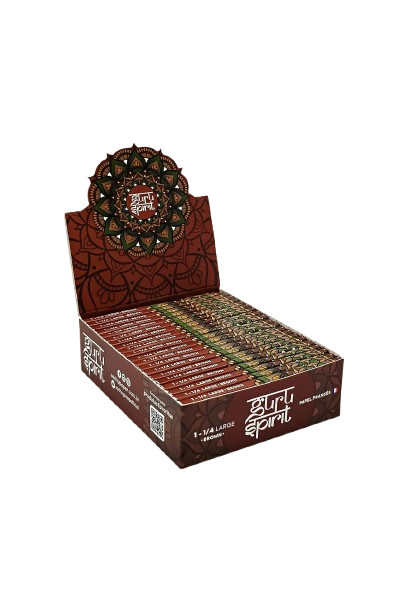 Seda de Papel Guru Spirit 1 1/4 Large Brown - Display c/ 20 unidades