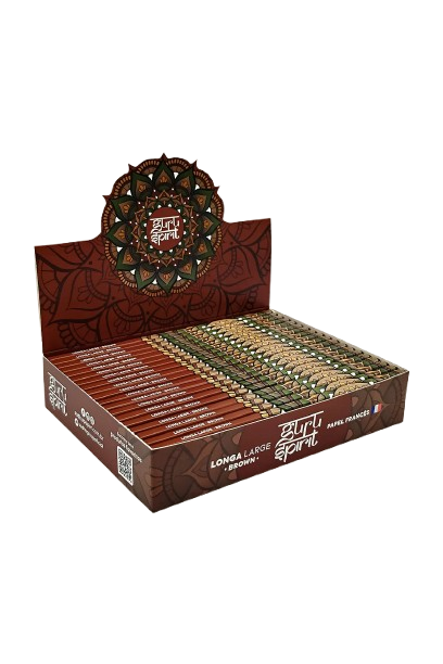 Seda de Papel Guru Spirit Longa Large Brown - Display c/ 20 unidades