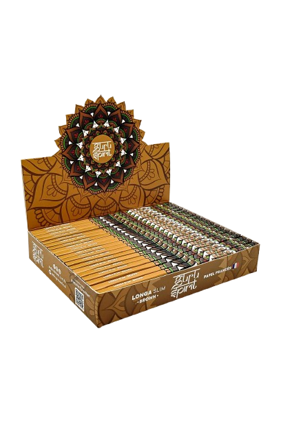 Seda de Papel Guru Spirit Longa Slim Brown - Display c/ 20 unidades