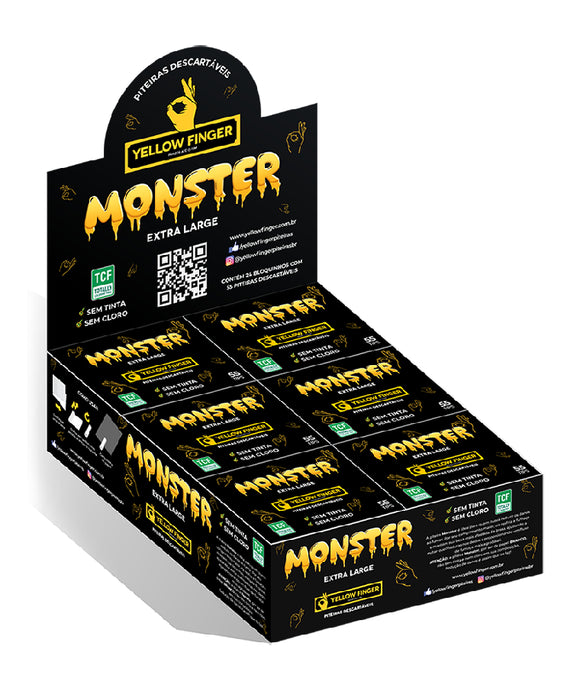 Piteira De Papel Yellow Finger Extra Large Monster (Display c/ 24 blocos)