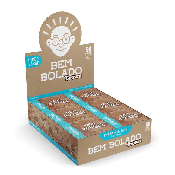 Piteira de Papel Bem Bolado Brown Hiper Large - Display c/ 24 und.
