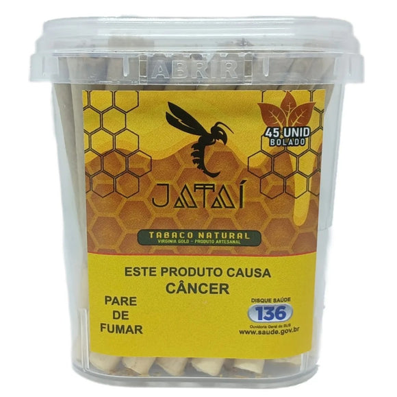 Tabaco Jataí Enrolado na Seda Brown c/ Filtro (Pote c/ 45un)