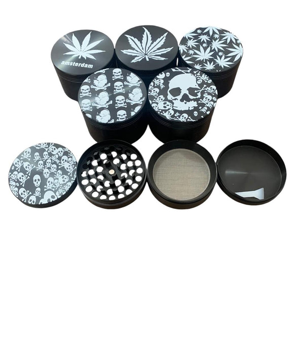 Dichavador de Metal 4 Partes Extra Grande Caveira SD036