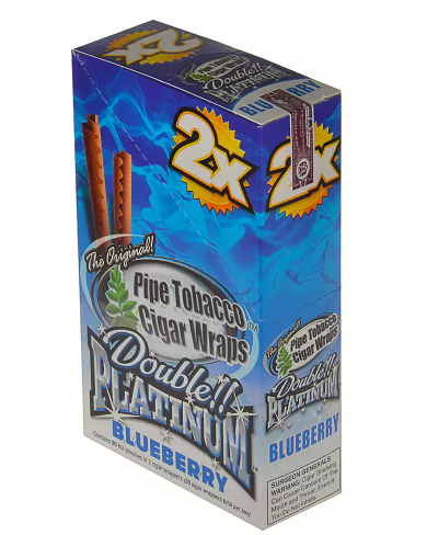 Blunt Wrap Double Platinum Blueberry - Display c/ 25 unid