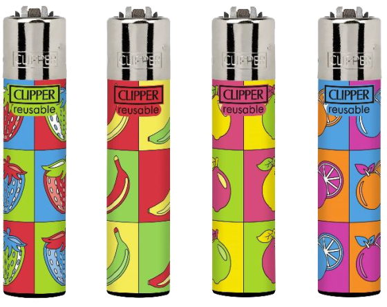 Isqueiro Clipper Maxi Random Art (Display c/ 24un)