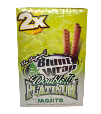 Blunt Wrap Double Platinum Mojito - Display c/ 25 unid