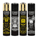 Isqueiro Clipper Maxi Driving Skulls (Display c/ 24un)