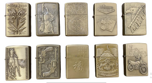 Isqueiro Tipo Zippo Dourado Estampado