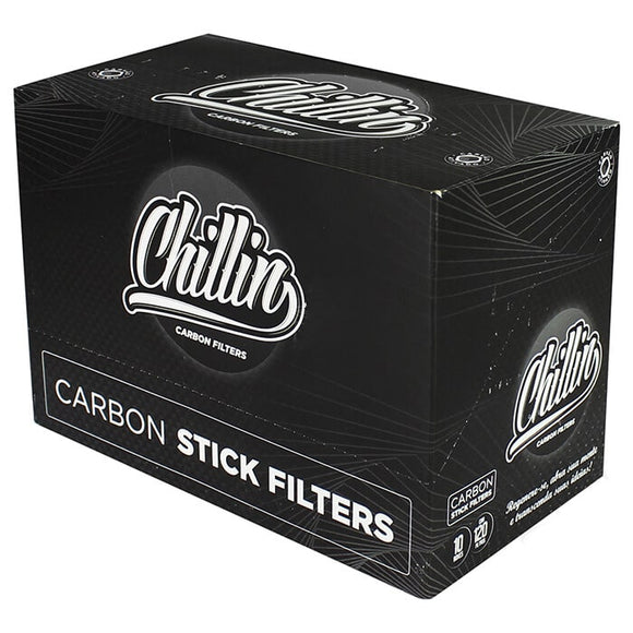 Filtro P/ Cigarro Chillin Carbon Slim 6mm - Display c/ 10un