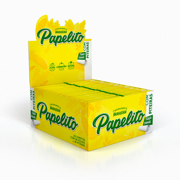 Seda Papelito Tradicional King Size c/ Piteira - Display c/ 24