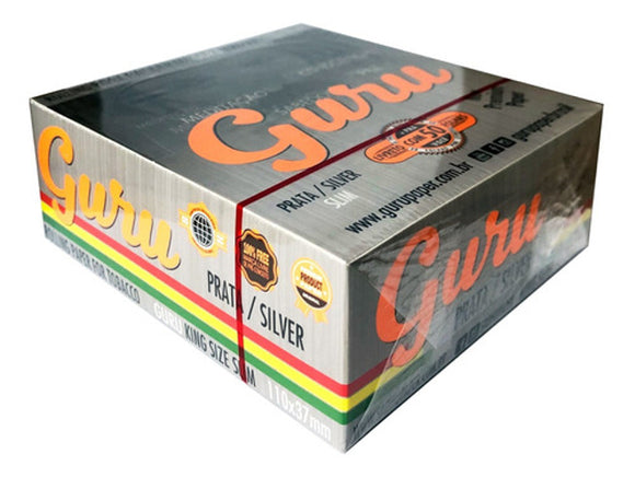 Seda de Papel Guru Silver Slim King Size - Display c/ 50