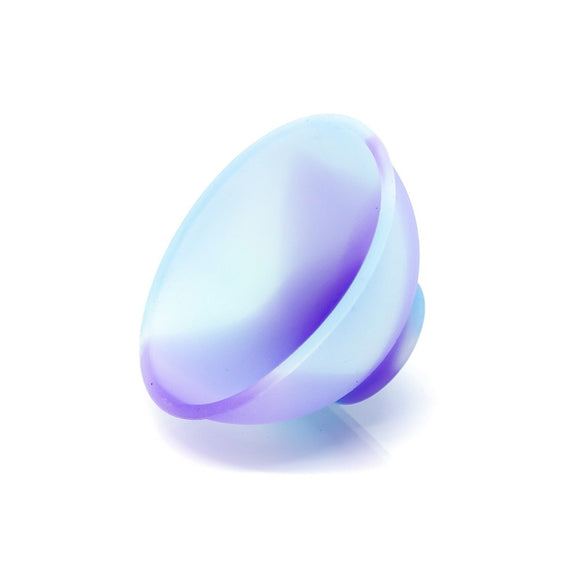 Cuia De Silicone Fractal Flúor - Azul/Roxo