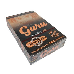 Seda de Papel Guru Black 1 1/4 Large - Display c/ 25un