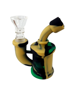 Mini Bong de Silicone C/ Bowl de Vidro Camuflado