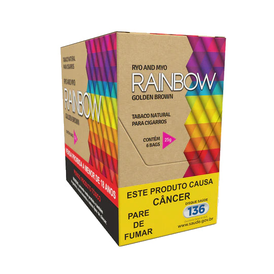Tabaco Para Cigarro Rainbow Golden Brown 100% Natural HiTobacco - Display c/ 6 unid.