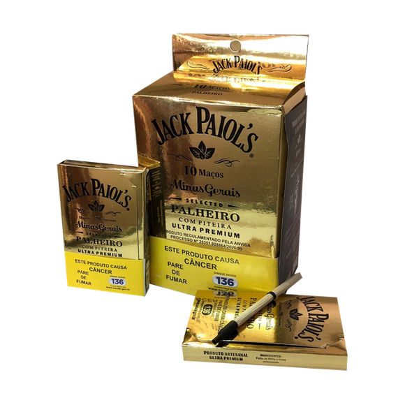 Palheiro Jack Paiols Gold c/ Piteira - Display c/ 10 maços